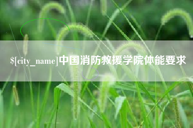 安达中国消防救援学院体能要求