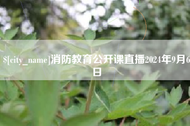 安达消防教育公开课直播2024年9月6日