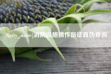 安达消防设施操作员证真伪查询