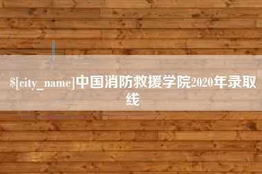 安达中国消防救援学院2020年录取线