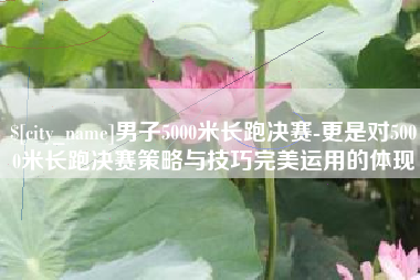 安达男子5000米长跑决赛-更是对5000米长跑决赛策略与技巧完美运用的体现